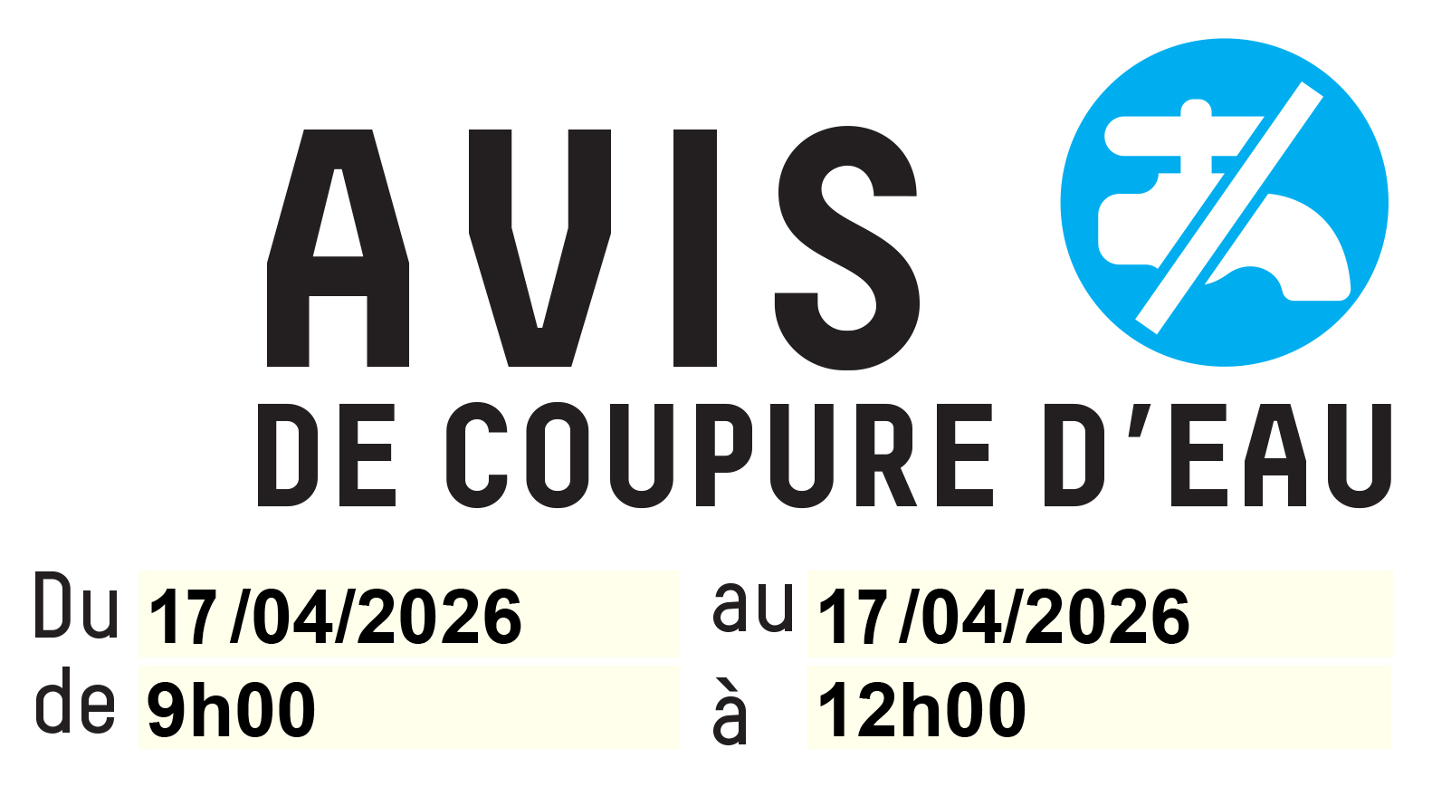 Avis de coupure d'eau
